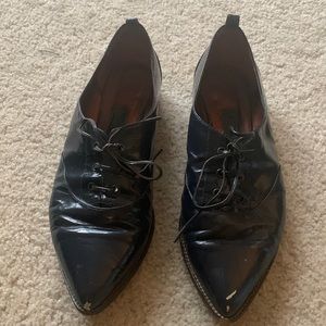 Kelsey for Mulberry patent navy bucks, Italian luxury, size 40